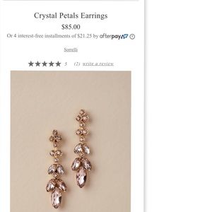 BHLDN Jewelry - BHLDN Crystal Petal Earrings BHLDN Jewelry - BHLDN Crystal Petal Earrings